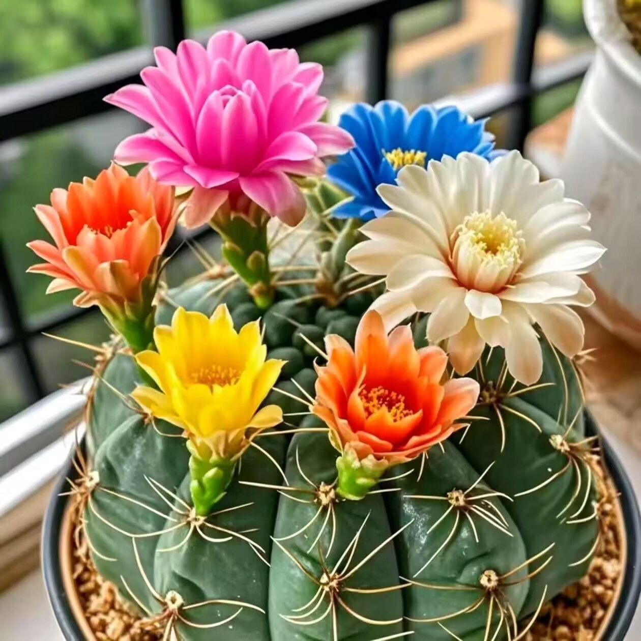 绯花玉仙人球盆栽四季开花好活净化空气吸甲醛桌摆办公室花卉绿植 颜色随机 【原盆原土】球直径3-5厘米小号