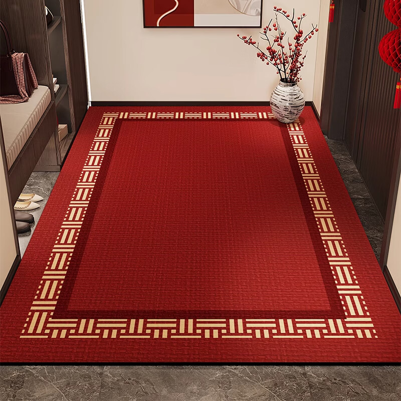 季象入户门垫进门脚垫玄关门口防滑垫子大尺寸家用可裁剪满铺红色地垫 GZN-中乐-J见安喜乐 50X80cm