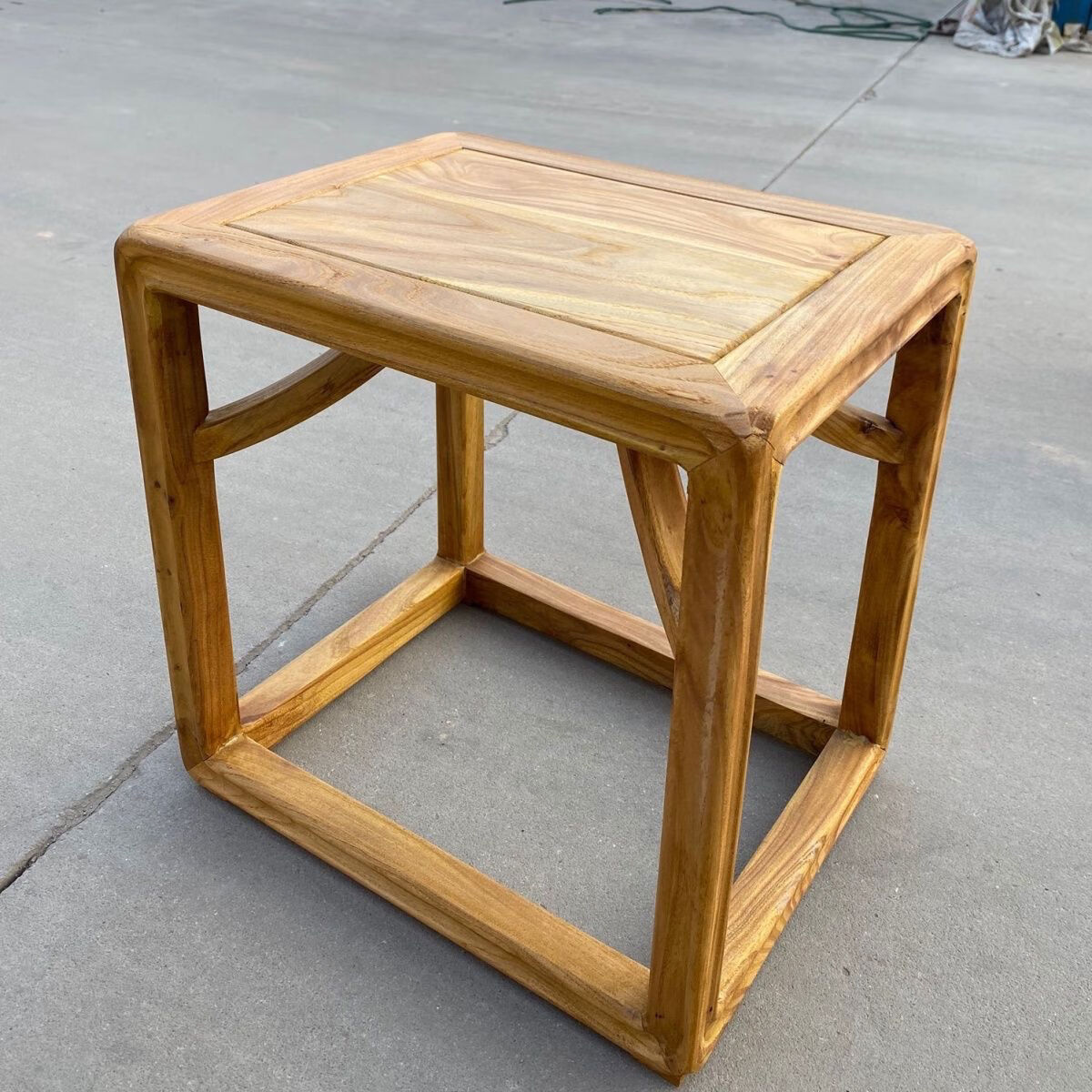 jphznb新中式实木方凳老榆木凳子现代简约家用矮凳换鞋凳原木拼接小