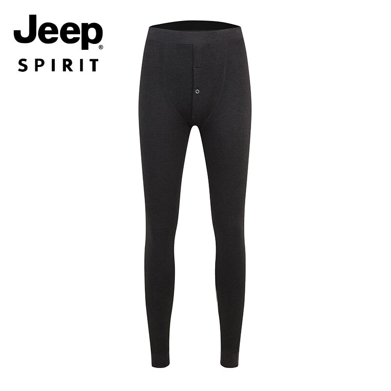 JEEP SPIRIT冬季加长版保暖裤男士190高个子120cm学生打底秋裤加绒加厚款棉裤 薄绒款/加长110cm L (100-135斤)