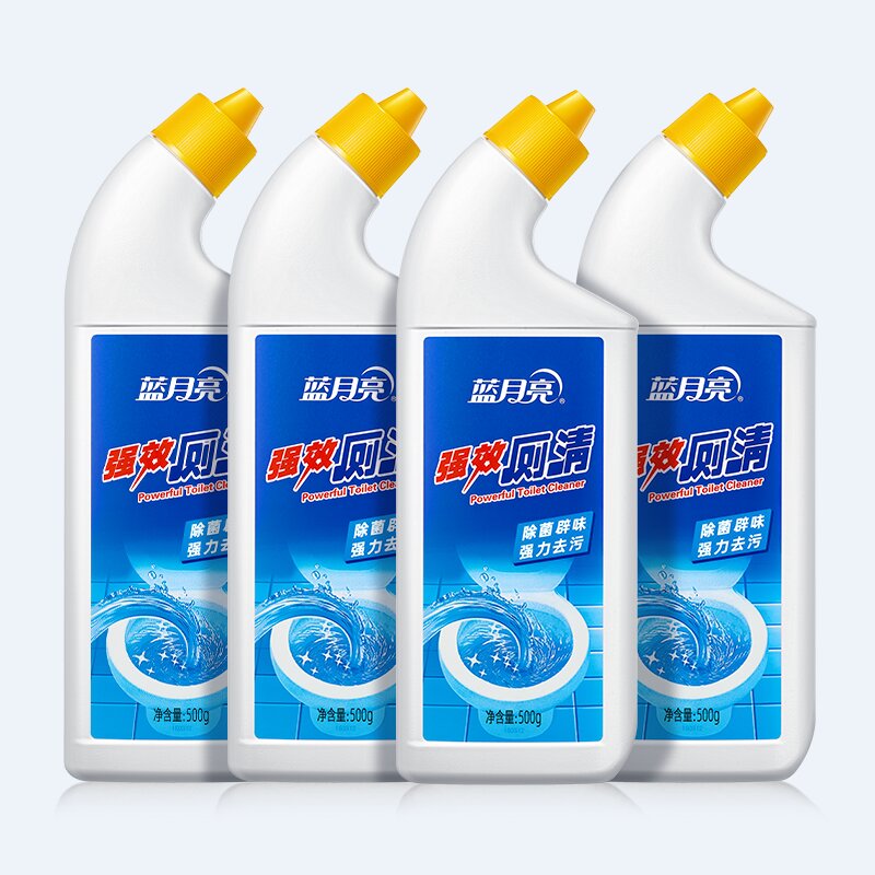 蓝月亮 强效厕清洁厕液洁厕灵马桶清洁剂500g*4瓶 除菌去污除重垢