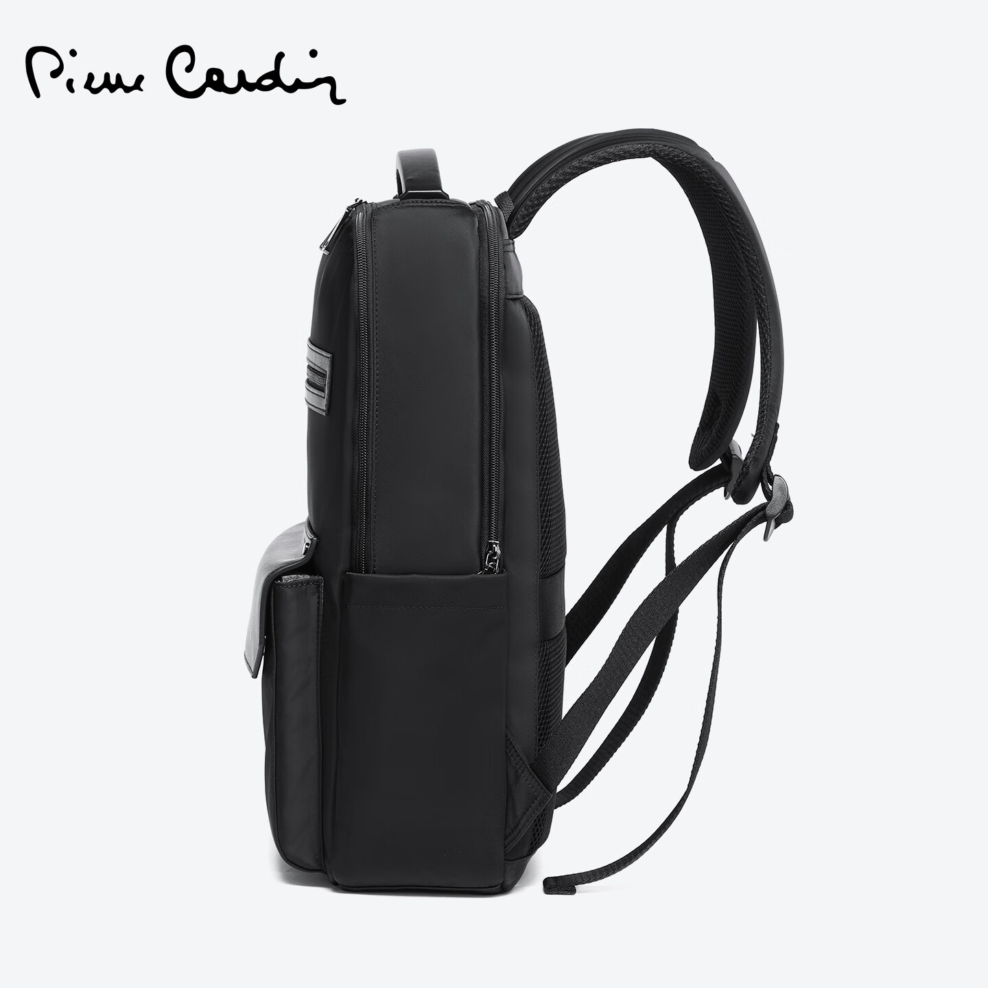 皮尔卡丹（pierre cardin）男包新款双肩包男商务出差旅行轻便电脑包背包男士大容量书包通勤 黑色【可放下15.6寸笔记本电脑】 长30高45厚度14厘米