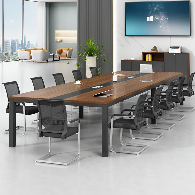 YOE.FTY会议桌长方形大型会议长桌培训桌长条办公桌工作台小型会议室桌椅 5.5米会议桌+20把椅子
