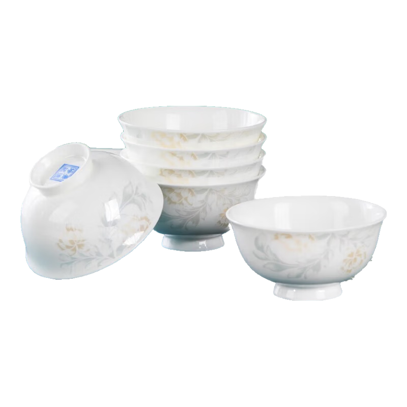 尚行知是同款碗碟套裝新款家用現(xiàn)代歐式骨瓷家用喬遷陶瓷餐具米飯 4點(diǎn)5英寸飯碗6頭