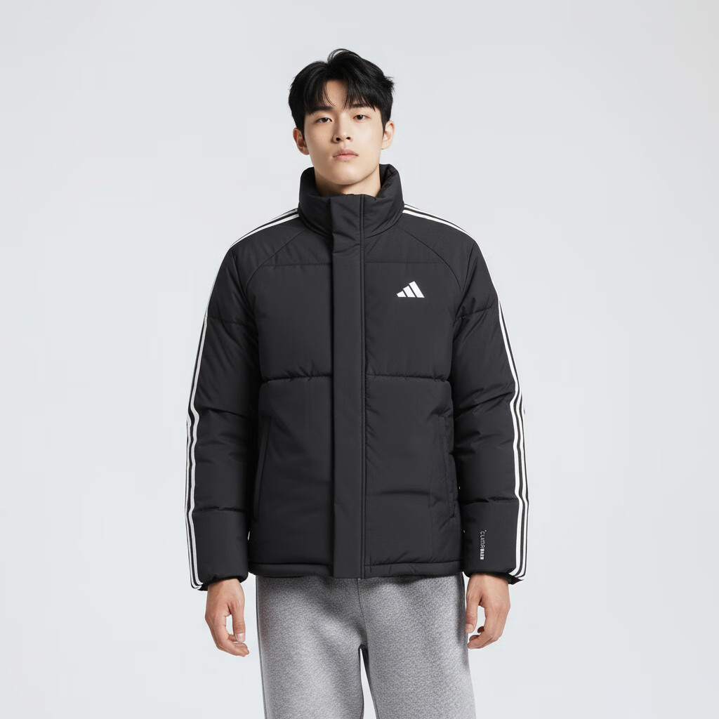 阿迪达斯 （adidas）男 运动型格系列 3S LW D JKT 短羽绒服 KC2487 黑色  2XL 