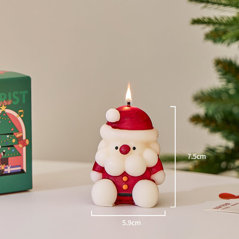 丽庆圣诞树雪人蜡烛装饰摆件可爱圣诞节礼物女生圣诞氛围场景布置-5Z 圣诞老人香薰蜡烛 （香味：英国梨小苍兰）
