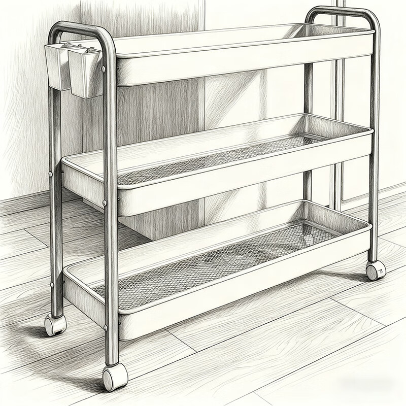 尔思家书架立式落地书柜储物柜一体靠墙可移动置物架多层办公室收纳架 三层黑色