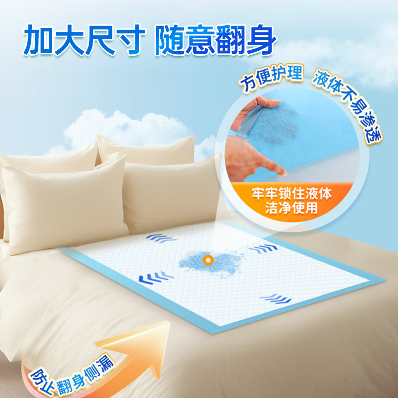 益年康成人护理垫老人隔尿垫加大码一次性床垫纸尿布成人尿不湿多码可选 80*90护理垫80片