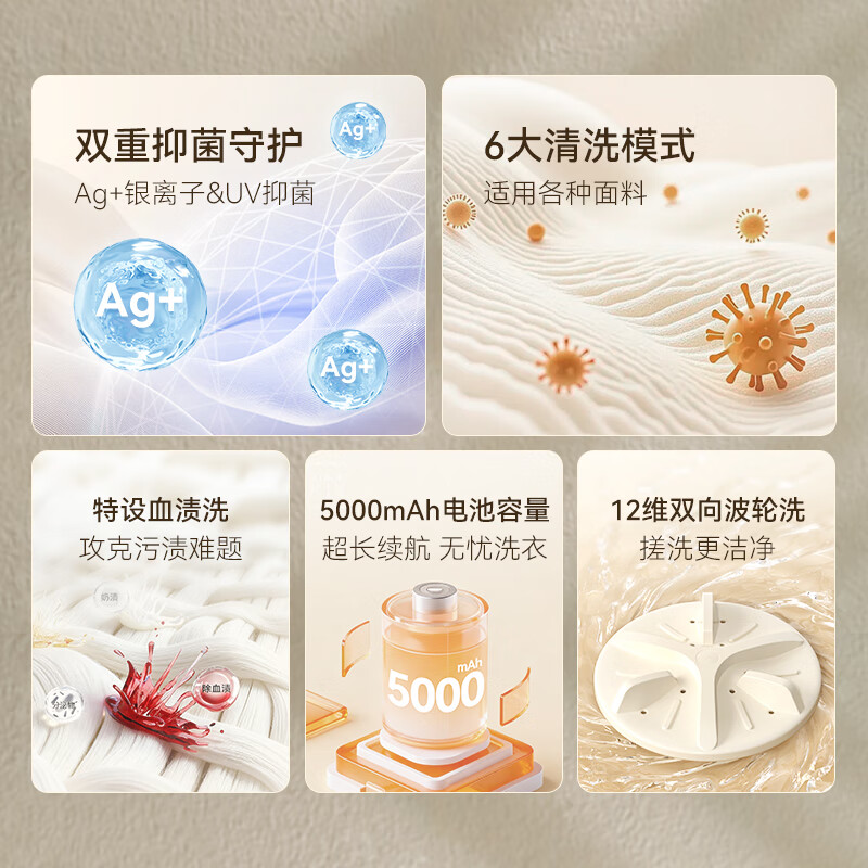 LOTOR徕多内衣洗衣杯 迷你洗衣机小型折叠洗衣机内裤洗衣机半自动懒人洗衣机宿舍便携式清洗机洗袜子机 UV/银离子双抑菌+专衣分桶同时洗【豪华四桶】
