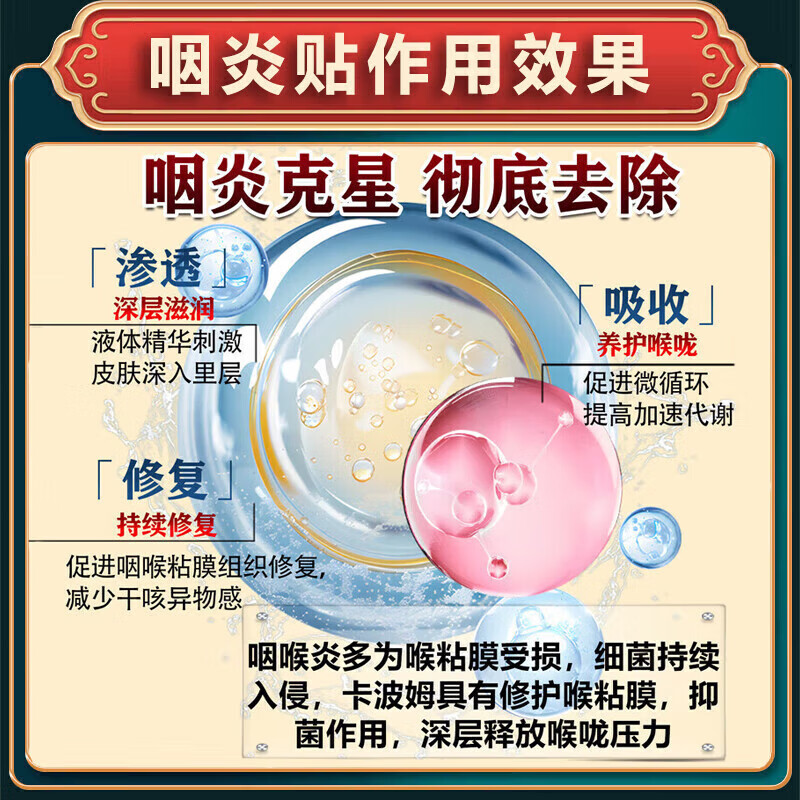 岩井昃弘进口咽喉炎专用膏药贴重度急慢性咽炎喉咙痒干咳呕痒异物感咽扁 特效一盒【日本原装】多买多送 咽喉炎的喉咙痒异物感有粘痰