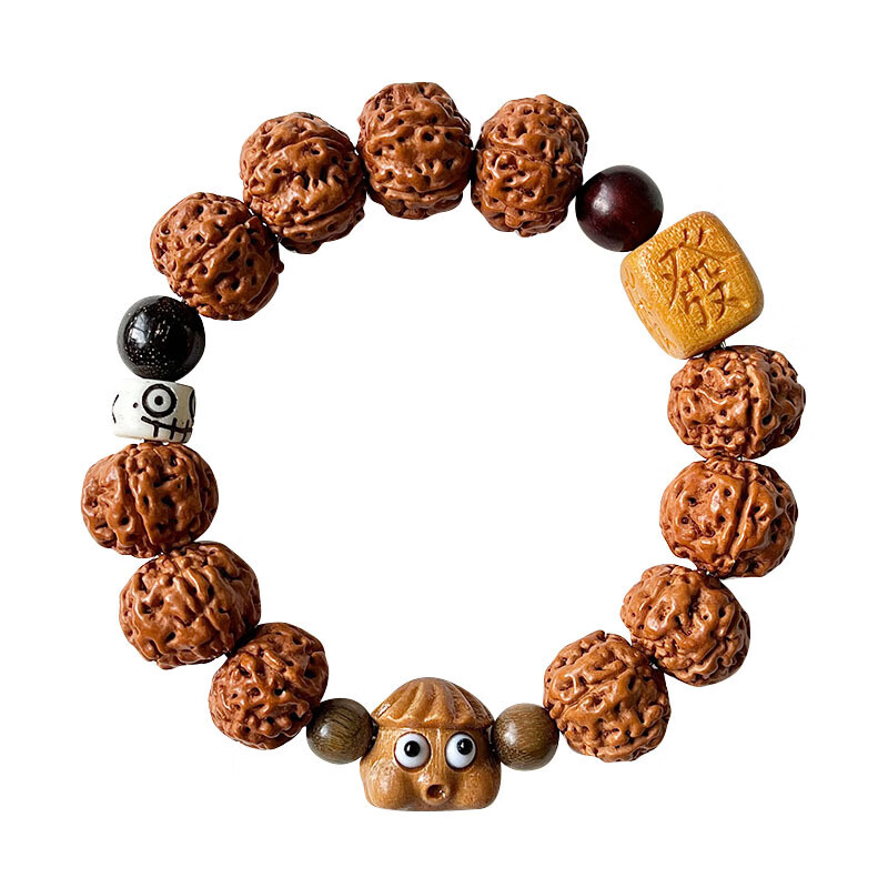 DUTRIEUX双龙纹小金刚菩提手串芭比檀荷叶呱呱设计款单圈盘玩文玩核桃佛珠 【斩荆棘15-16mm】双龙纹小金刚