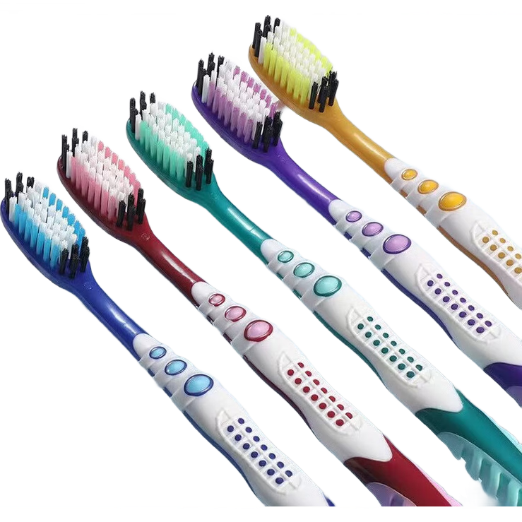 【硬毛去渍】 家用牙刷中毛高级牙刷清洁牙刷独立包装 中毛 2支 【荣云307】