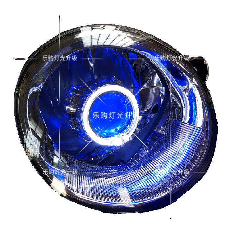 精剛適用奇瑞QQ3樂(lè )馳前大燈總成改裝LED雙光透鏡氙氣燈天使眼日行 定作定制奇瑞改透鏡氙氣燈 1只前照燈