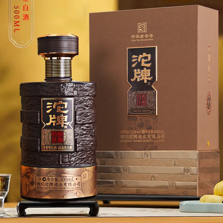 沱牌四川沱牌酒52度浓香型白酒整箱装粮食酒口粮酒白酒礼盒送礼酒水 52度 500mL 6瓶 沱牌特醇佳酿