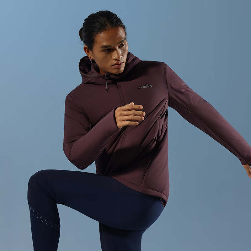 马孔多(macondo)【大正同款】|跑步连帽保暖棉服2代冬季金标P棉湿态防风防泼水 黑色(80g金标P棉) 女 2XL