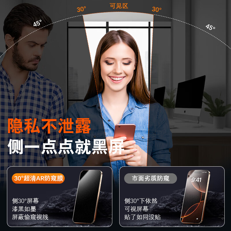 NE适用联想摩托罗拉Edge 60Pro/X70air/50/40/30s ultraPro手机膜屏幕保护贴膜防摔防指纹防偷窥膜 ONE PRO 磨砂防窥直屏膜|抗蓝光|1片 moto X70 Air Pro