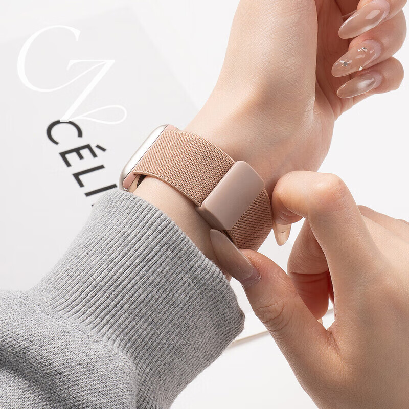 适用苹果S11表带编织s10磁吸applewatch678代iwatch9运动ultra3 橄榄绿尼龙 磁吸表带+手表表膜 适用ultra1/2/3 49mm