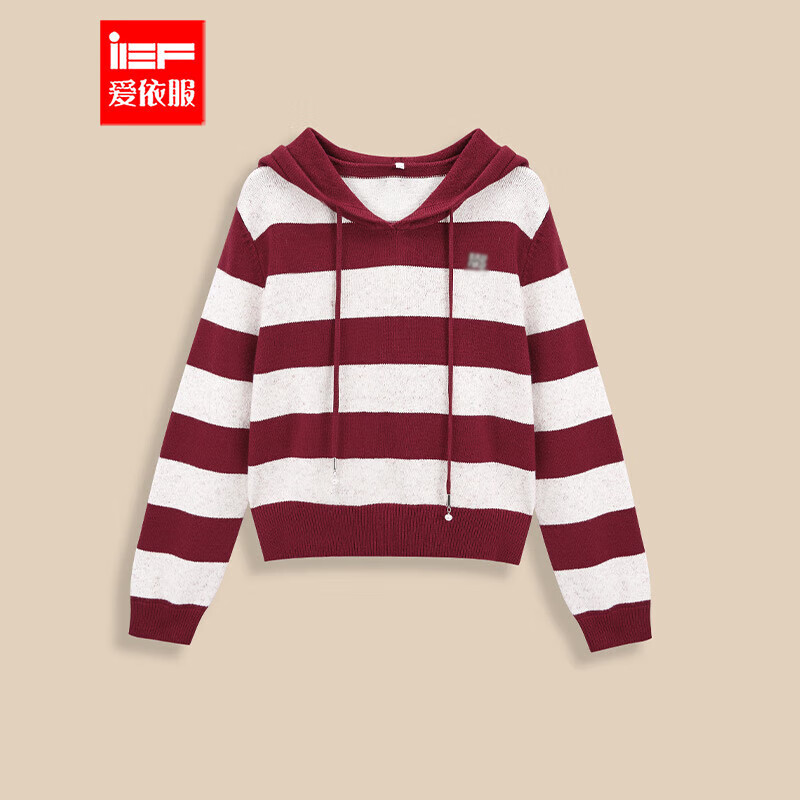 IEF/爱依服2025秋冬新款韩版日常百搭通勤休闲时尚连帽毛织卫衣