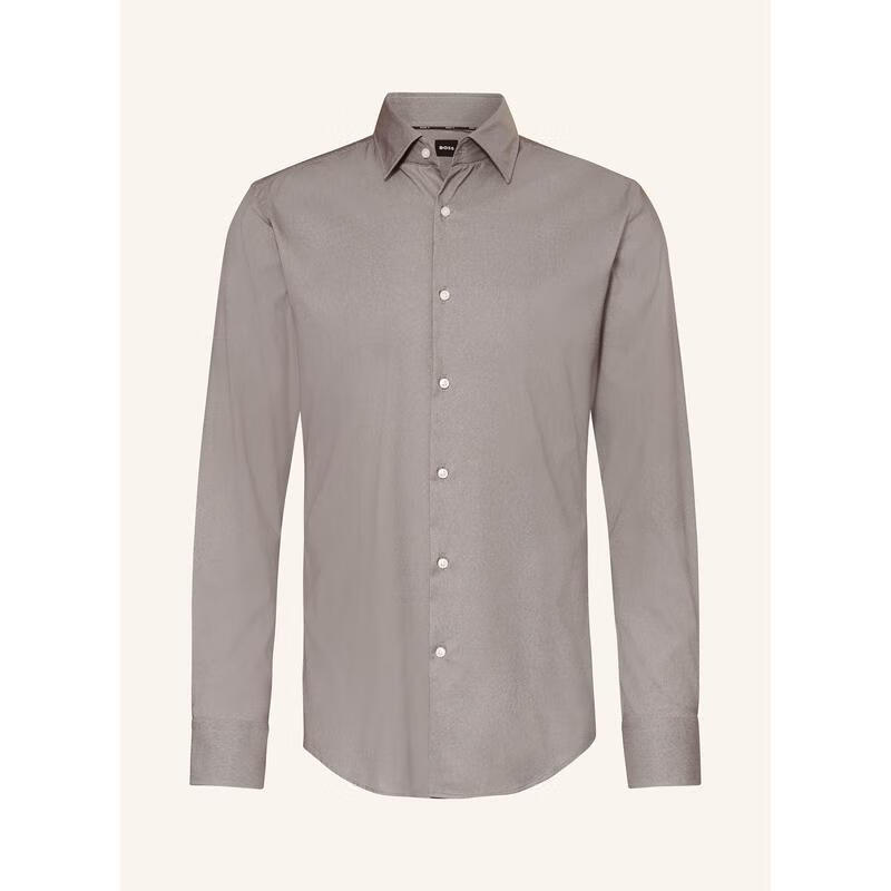 BOSS男士襯衫 透氣抗皺修身棉質(zhì)商務(wù)通勤襯衣簡約長袖襯衫  GREY 均碼 |44