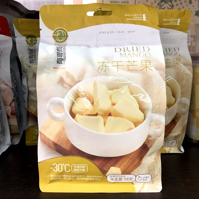 有零有食凍干芒果58g 辦公室休閑零食品袋裝芒果干果脯