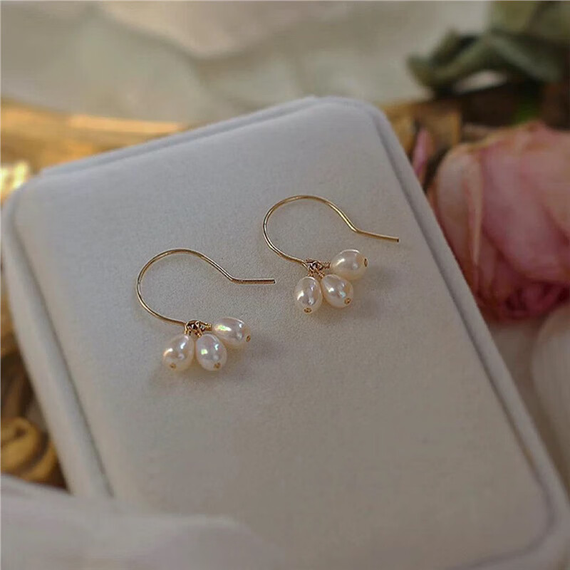 Meliadess925银针淡水珍珠耳钉女士高级感轻奢小众耳环耳饰生日礼物送女友 耳勾款：s925银针_淡水珍珠耳钉