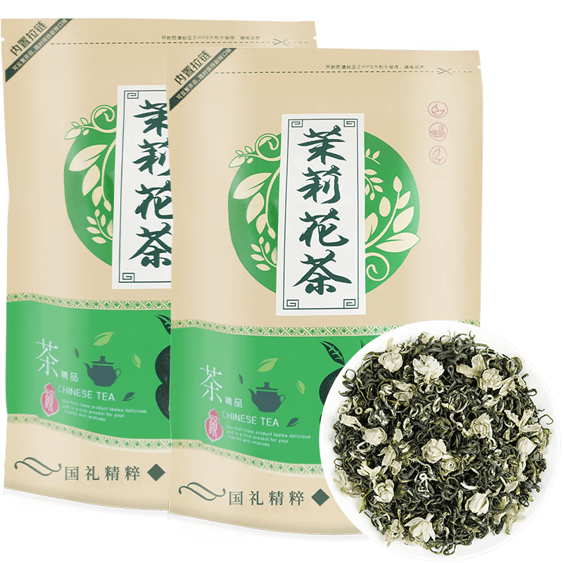 八窨飘雪茉莉花茶茶叶新茶特级绿茶浓香型大份量口粮茶自己喝实惠袋装500g