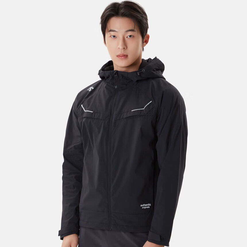 迪桑特（DESCENTE）Endura Trail 海外品牌直采 运动夹克 男士连帽上衣秋冬黑色