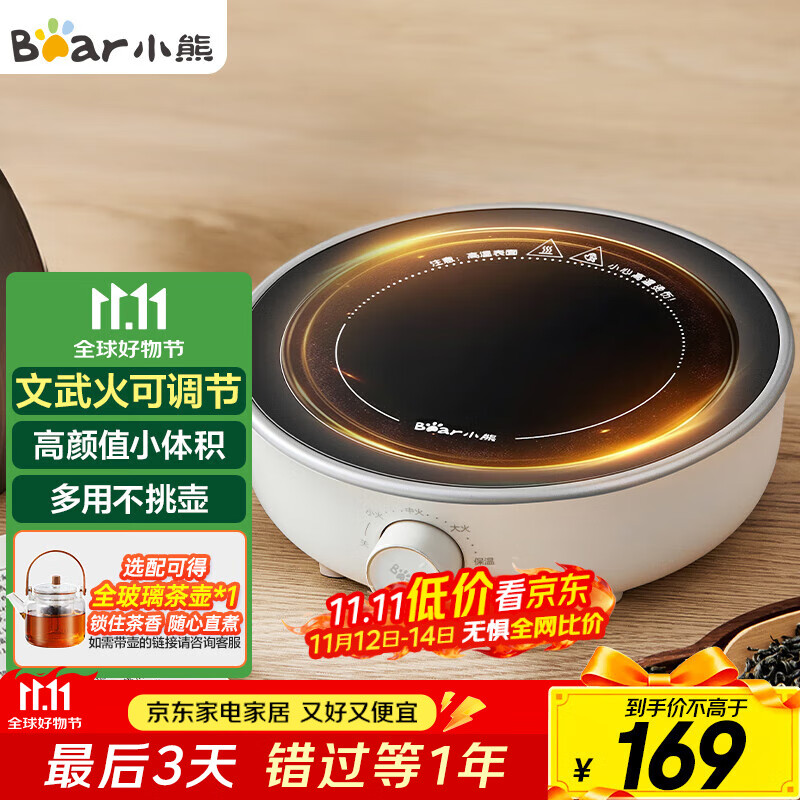 小熊（Bear）迷你电陶炉 煮茶器煮茶炉煮茶壶 养生围炉煮茶老白茶黑茶花茶泡茶不挑器具 DTL-J13N3
