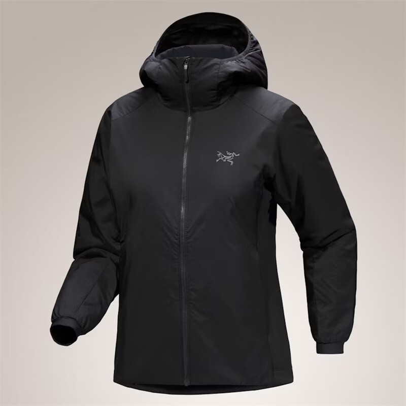 始祖鸟（ARC'TERYX）女外套Atom新款阿童木轻便防风保暖透气便携户外连帽棉服女士夹克 黑色Black XXS