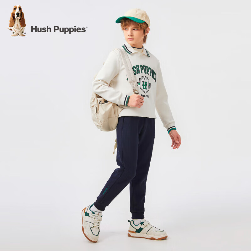 暇步士（Hush Puppies）童装儿童男大童保暖长裤冬季时尚百搭帅酷一体绒长裤 藏蓝 150