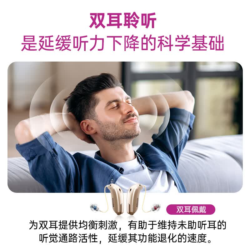 奥迪康助听器老年人专用双耳丹麦芯片小巧隐形智能降噪耳聋耳背式 双耳-Jet2 mini(中重度听损)
