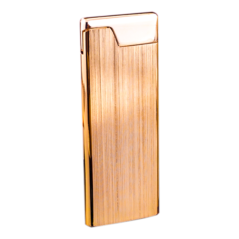 佐罗 佐罗创意个性超薄充气打火机 拉丝黄铜砂轮明火防风送男友礼物 77金拉丝 套装 1支