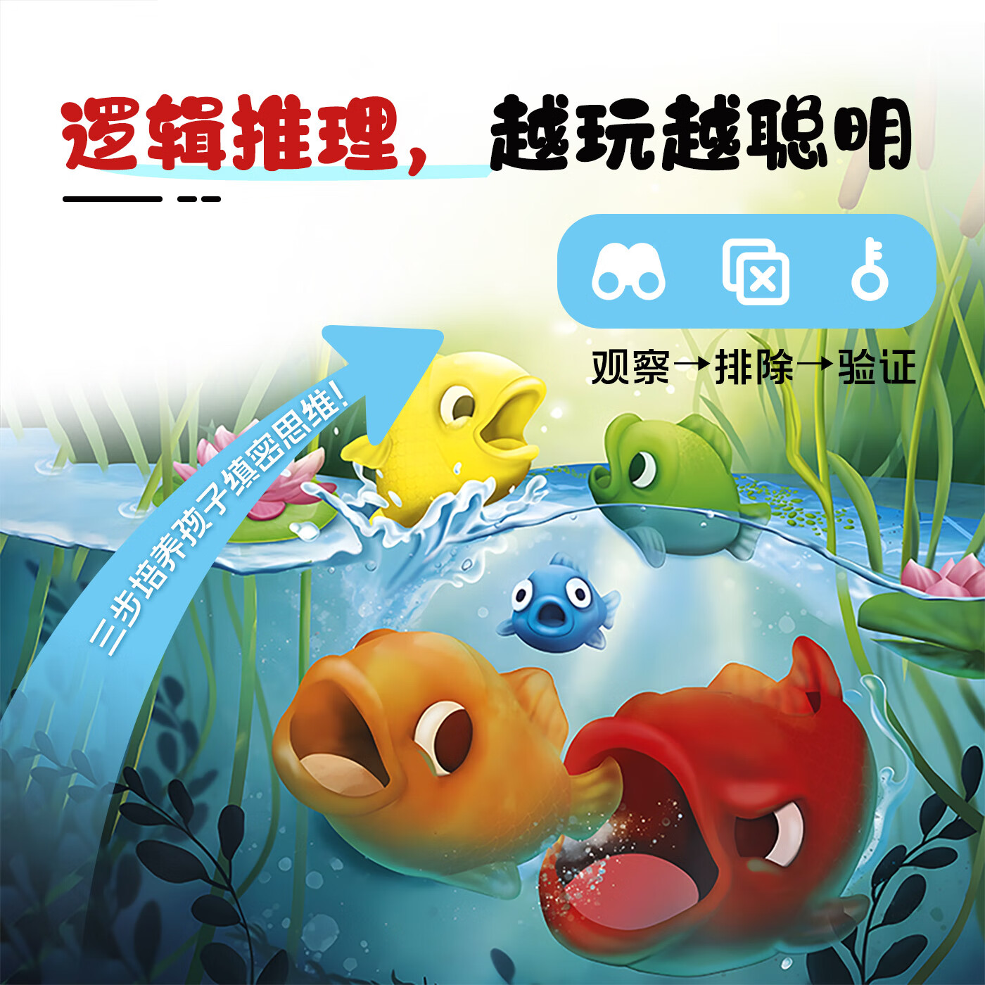 SMART GAMES大鱼吃小鱼 儿童益智玩具磁力棋盘逻辑桌游 男孩开学礼物 5岁+ 大鱼吃小鱼