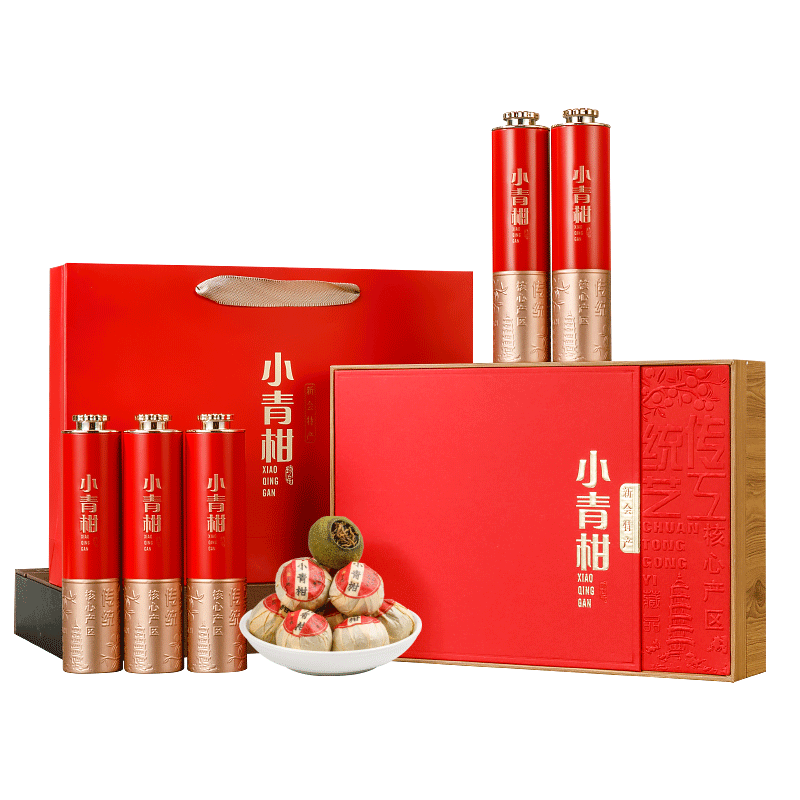 立香園節(jié)日送禮茶葉新會小青柑普洱茶禮盒裝生曬陳皮宮廷熟普茶柑普茶 300克【傳統(tǒng)工藝紅色】