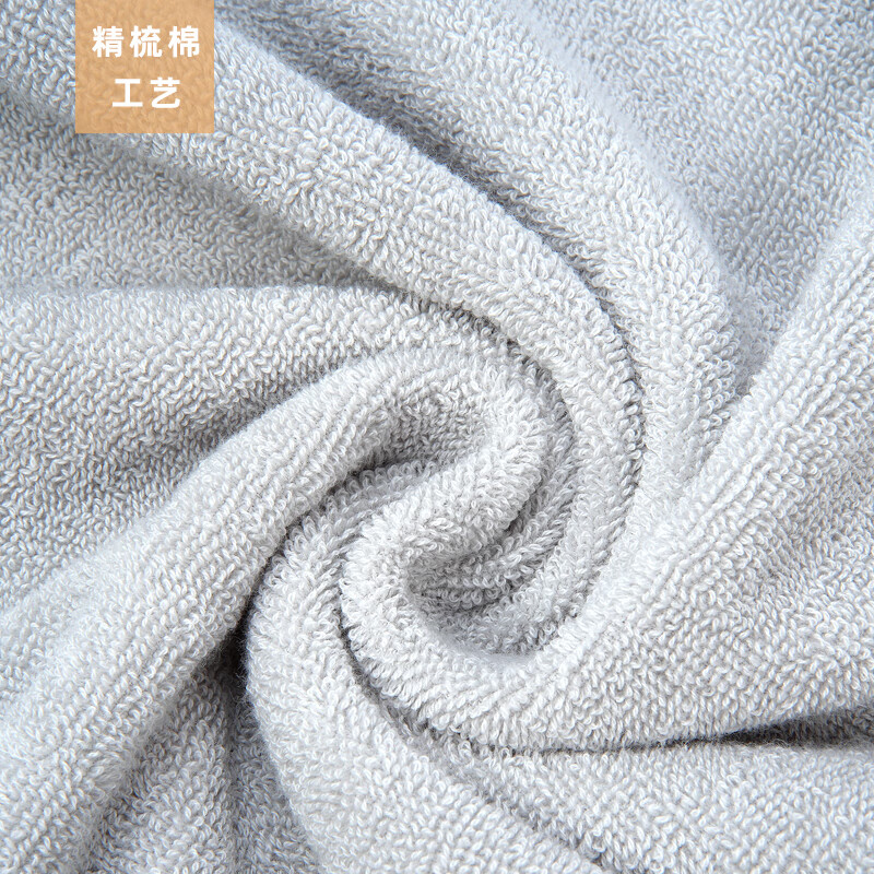 月夜星雨A级长绒棉纯棉加厚男士家用洗脸洗澡不掉毛超柔软亲肤吸水强毛巾 2条浅灰色+2条黑色 4条