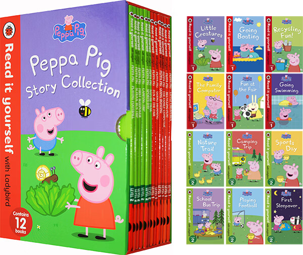 小猪佩奇 英文原版童书 Peppa Pig Read It Yourself 分级阅读12册彩色套装 小瓢虫Ladybird
