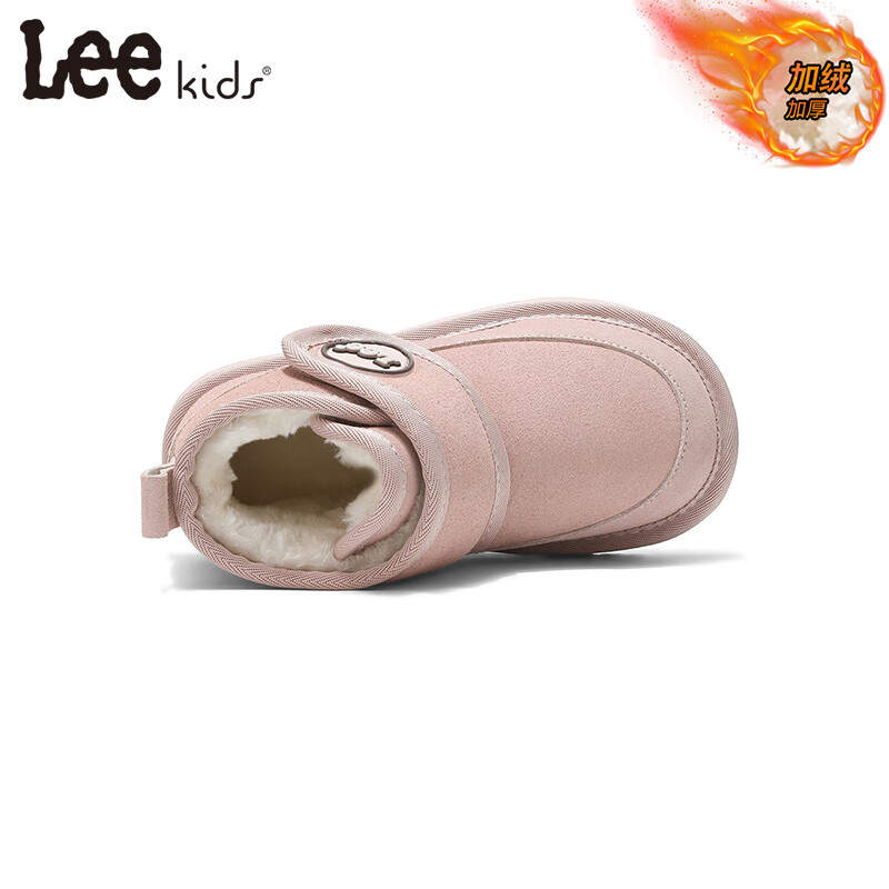 【149包邮】LEE KIDS 中大童休闲保暖魔术贴棉鞋 粉色【加绒】 29 