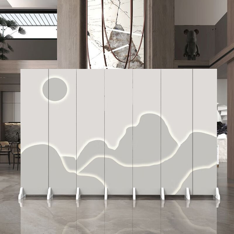 海诗圣堡中式屏风隔断客厅遮挡饭店包间移动折叠办公室会议室简易双面折屏 B4 1扇画布0.4*0.4