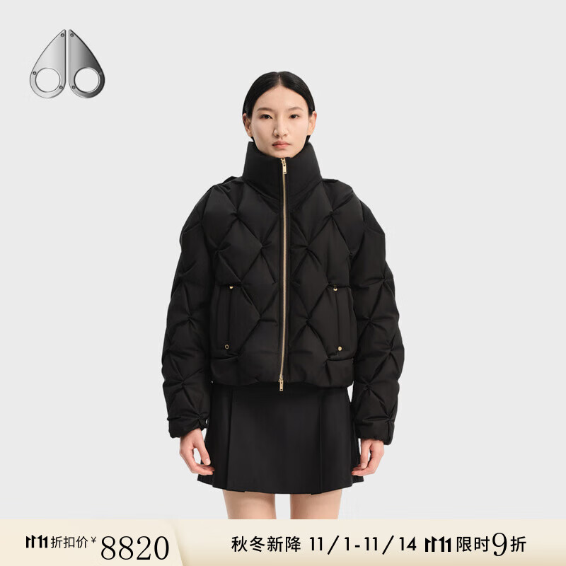 Moose Knuckles[限时9折][秋冬新品] 女士金标鹅绒泡芙羽绒服 黑色 M