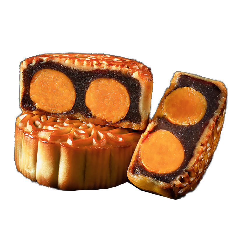 皇冠世家 廣式雙蛋黃豆沙月餅送長輩老式咸蛋黃中秋節(jié)禮品糕點禮盒裝批發(fā) 紙盒散裝（150克*4個）