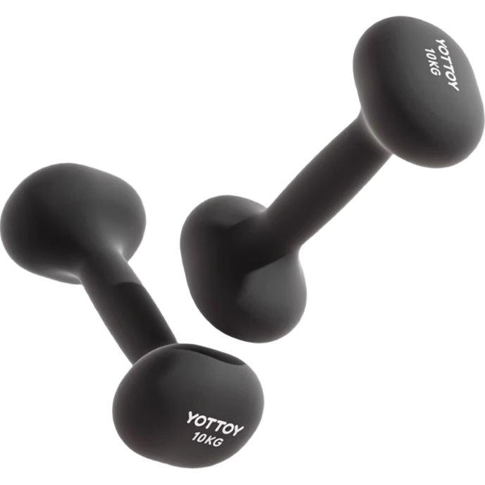 yottoy浸塑啞鈴男士女士家用健身器材力量訓(xùn)練肌肉塑形 影墨灰10kg*2