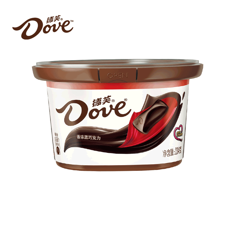 德芙（Dove）奶香白巧克力牛奶巧克力碗装234g香浓黑巧办公室分享休闲小食糖果 香浓黑 巧克力234克1碗新鲜日期