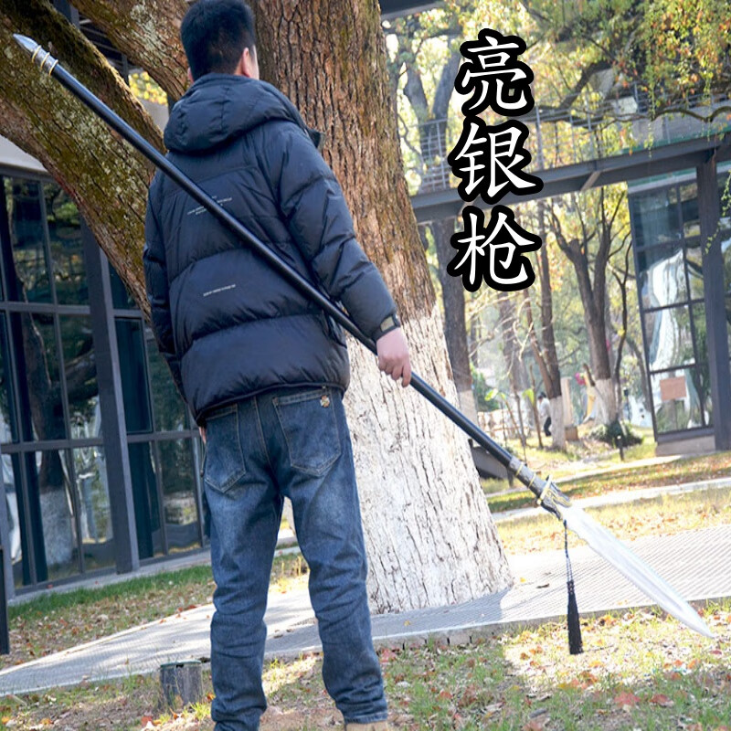 采岑青龙偃月刀龙泉市十八般兵器赵云枪古风武术练习春秋大刀未开刃 80975-B   亮银枪