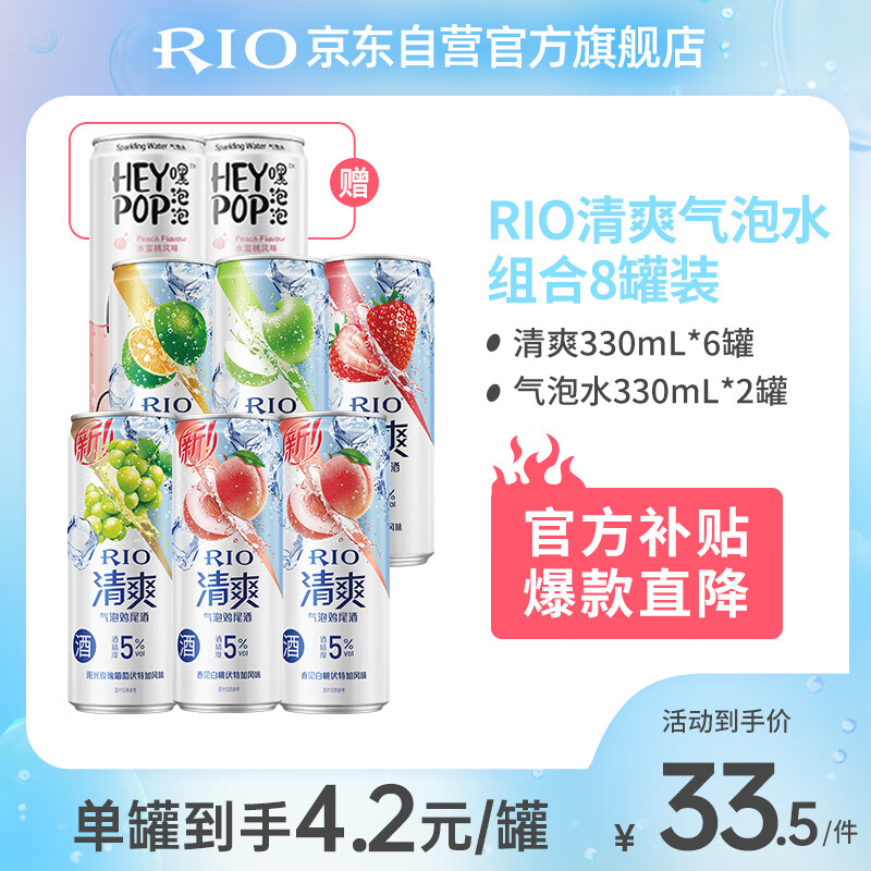 锐澳（RIO）预调 鸡尾酒 果酒 清爽系列330ml*6罐+赠气泡水*2罐（5种口味）怎么看?
