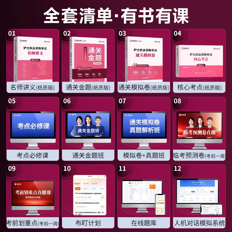 现货】2026年护士护师主管护师资格考试护理学中级初级护师名师讲义历年真题章节练习题库高频考点速记搭人卫版考试指导教材轻松过 2026新版【护士资格】 【通关金题+模拟卷+核心考点】