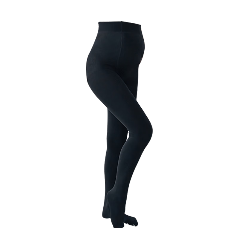 犬印本鋪（INUjIRUSHI）孕婦打底褲秋冬托腹保暖高腰分段式加壓連褲襪踩腳襪180D600D 600D超厚踩腳襪 黑色 M-L（臀圍85~105）