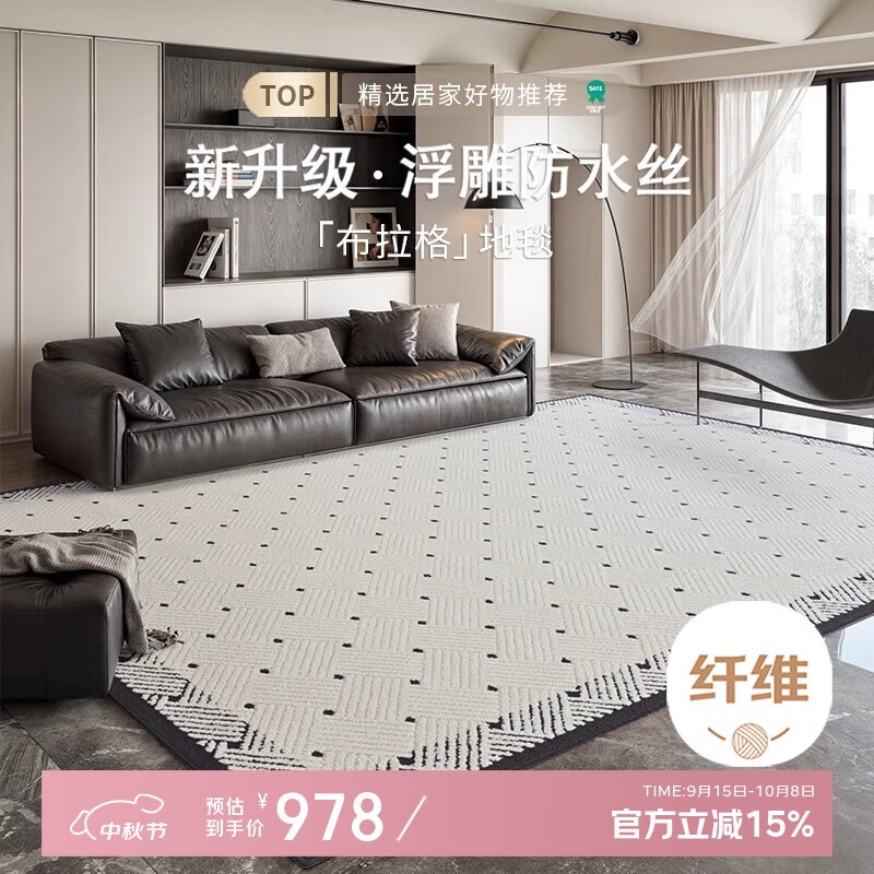 興連心地毯客厅2025新款免洗可擦轻奢高级感高品质硅藻丝大面积沙发毯 硅藻丝-布拉格 200×300cm