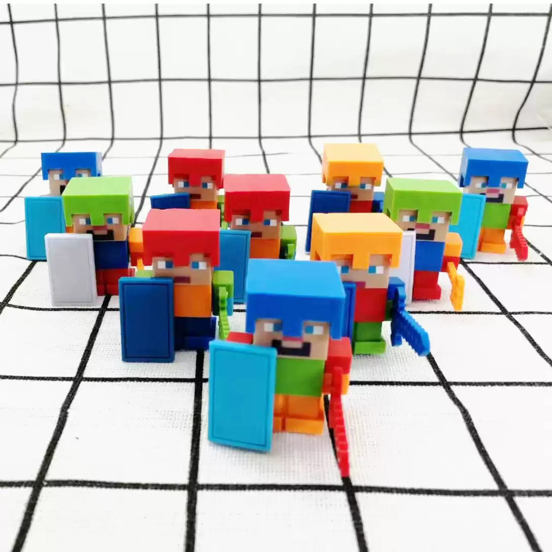 宏鲤我的世界橡皮擦方块小人迷你小学生武器拼装益智玩具可拆卸创意