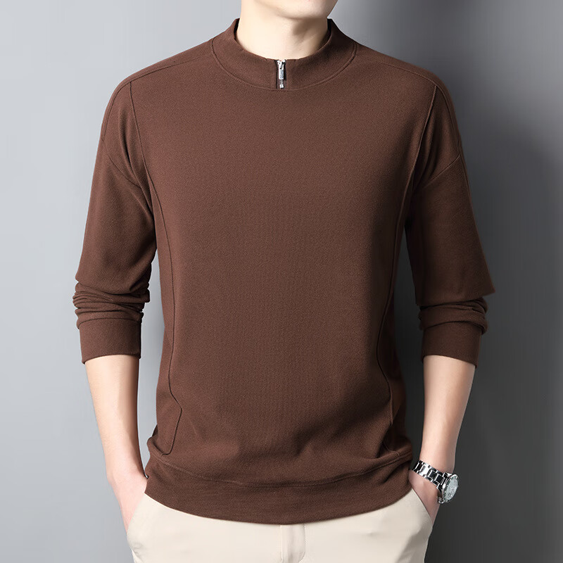 楠飞华裳2025秋冬新款德绒拉链立领男士长袖薄绒卫衣休闲保暖男内搭打底衫 Y90-灰色 XL (建议140-155斤)