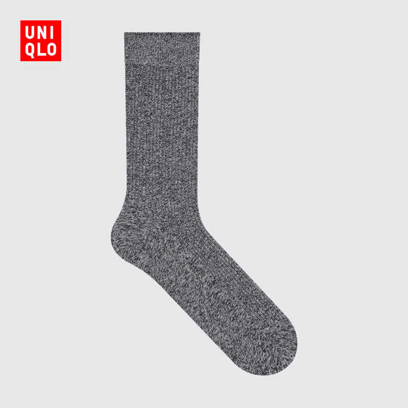 优衣库男装女装素色袜/袜子25秋冬新款479509 05 天灰色 S /M/25～27 cm